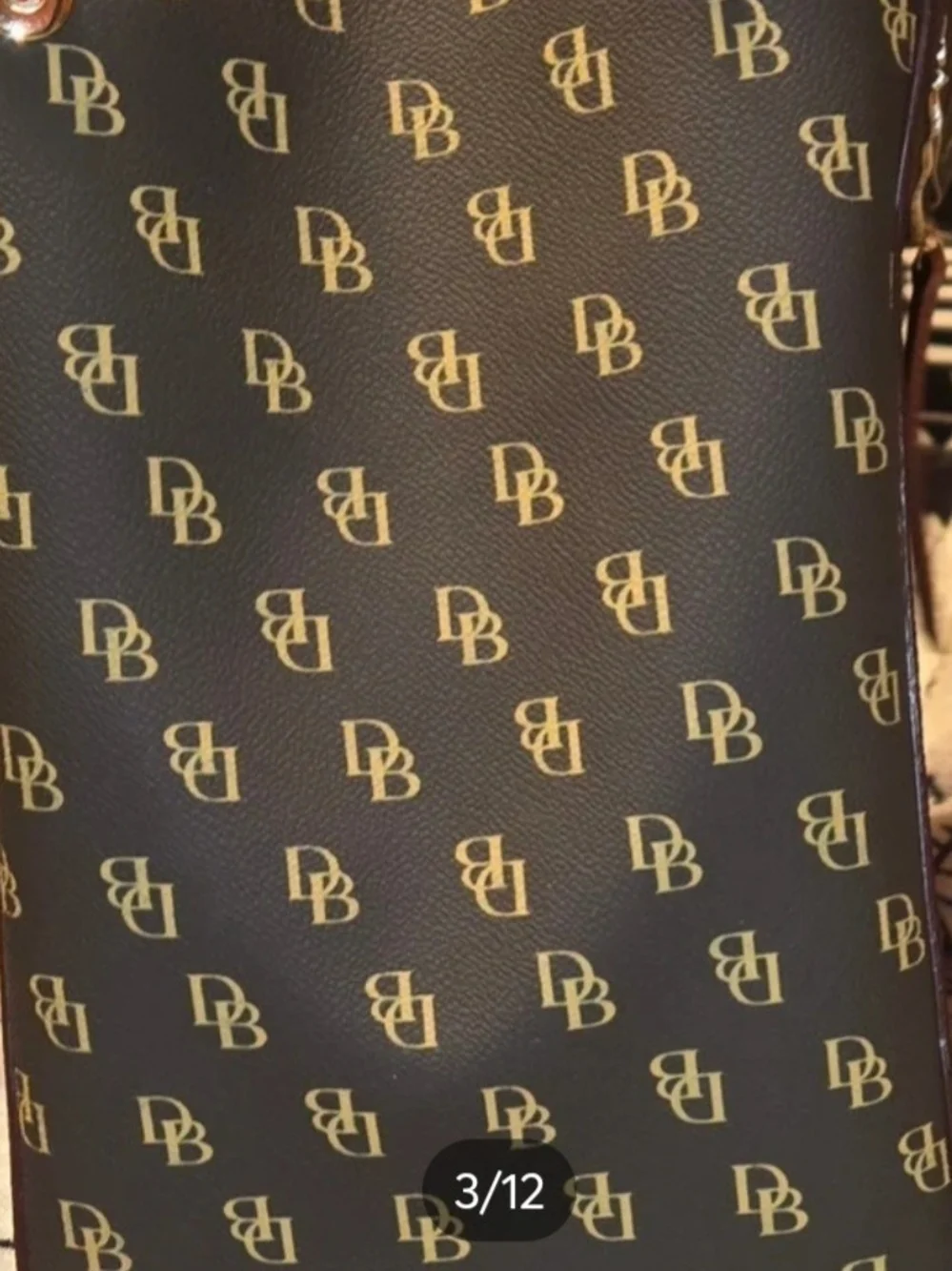 Dooney & Bourke Brown Monogram Briefcase - Brown/Gold
